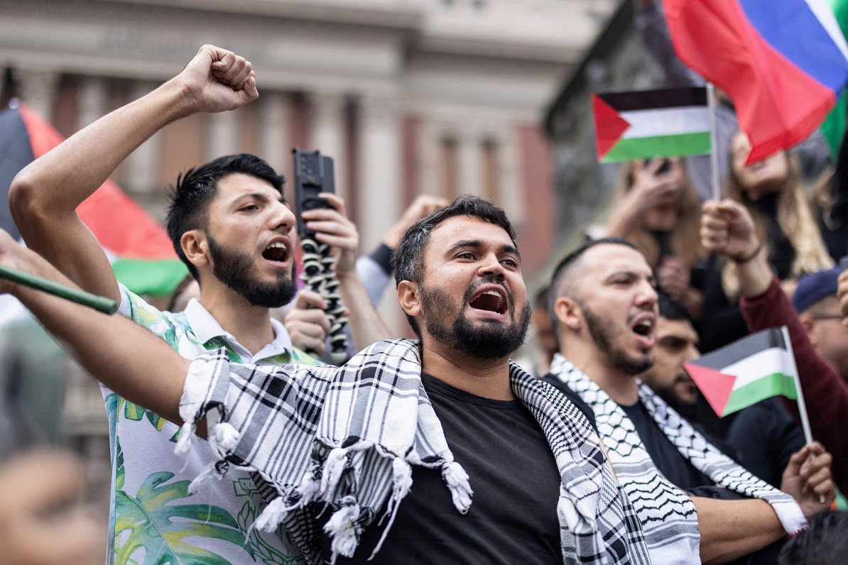 Belgradā demonstrācija Gazas joslas palestīniešu atbalstam, 2023. gada 22. oktobrī