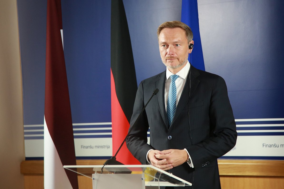 German Finance Minister Christian Lindner in Rīga, November 2, 2023