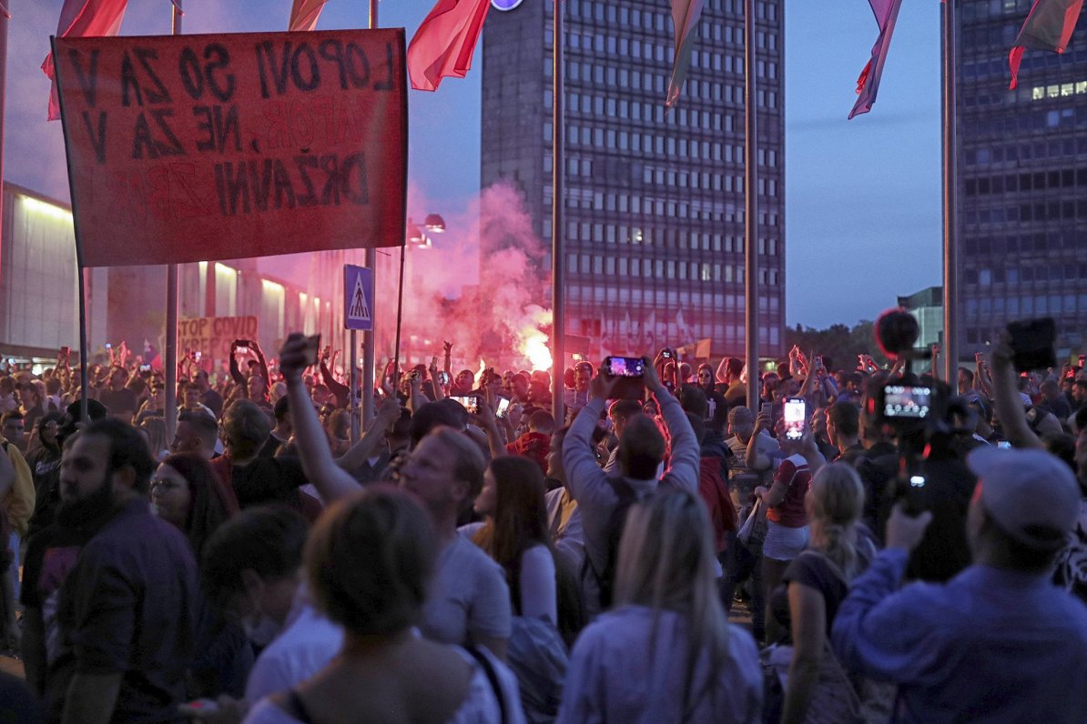 Protesta akcija Ļubjanā, Slovēnijā