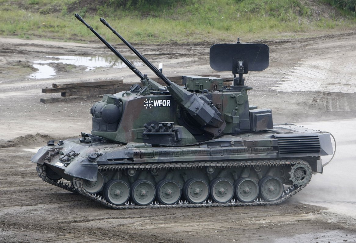 Vācijā ražots &quot;Gepard&quot; tanks, kādus Ukrainā izmanto pretgaisa aizsardzībai