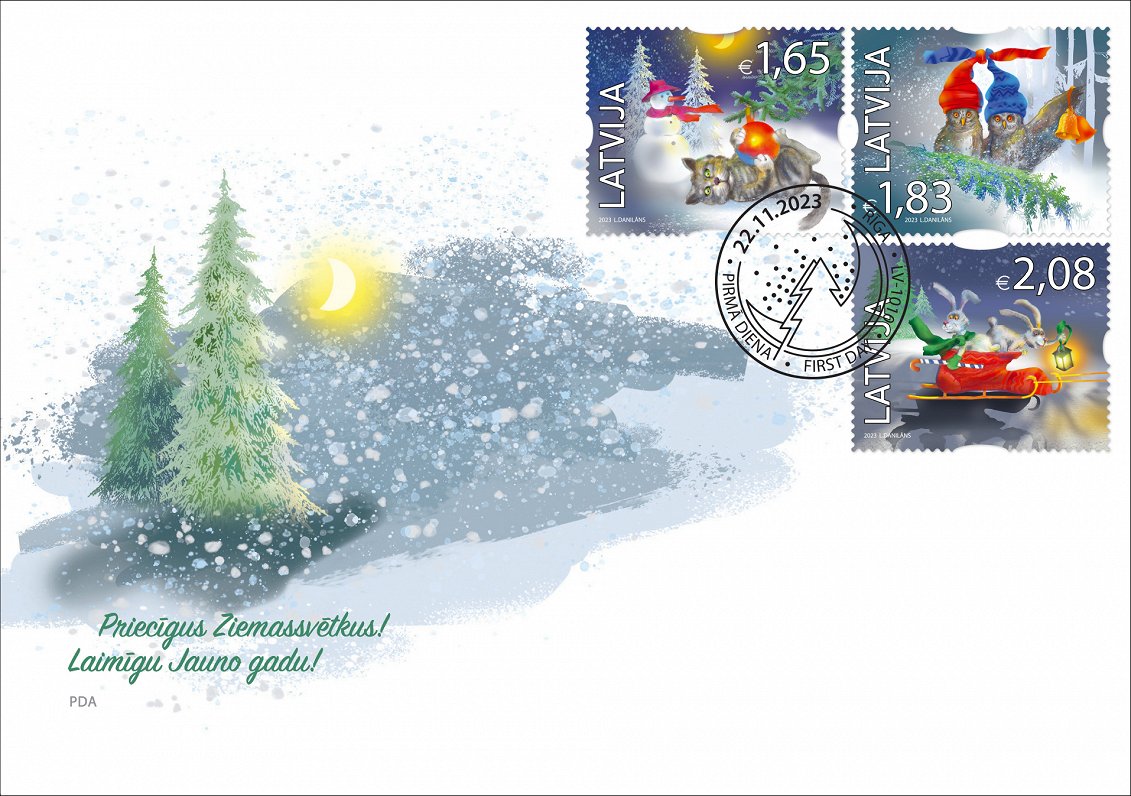 Luda Danilāna veidotas pastmarkas sērijā &quot;Ziemassvētki&quot;