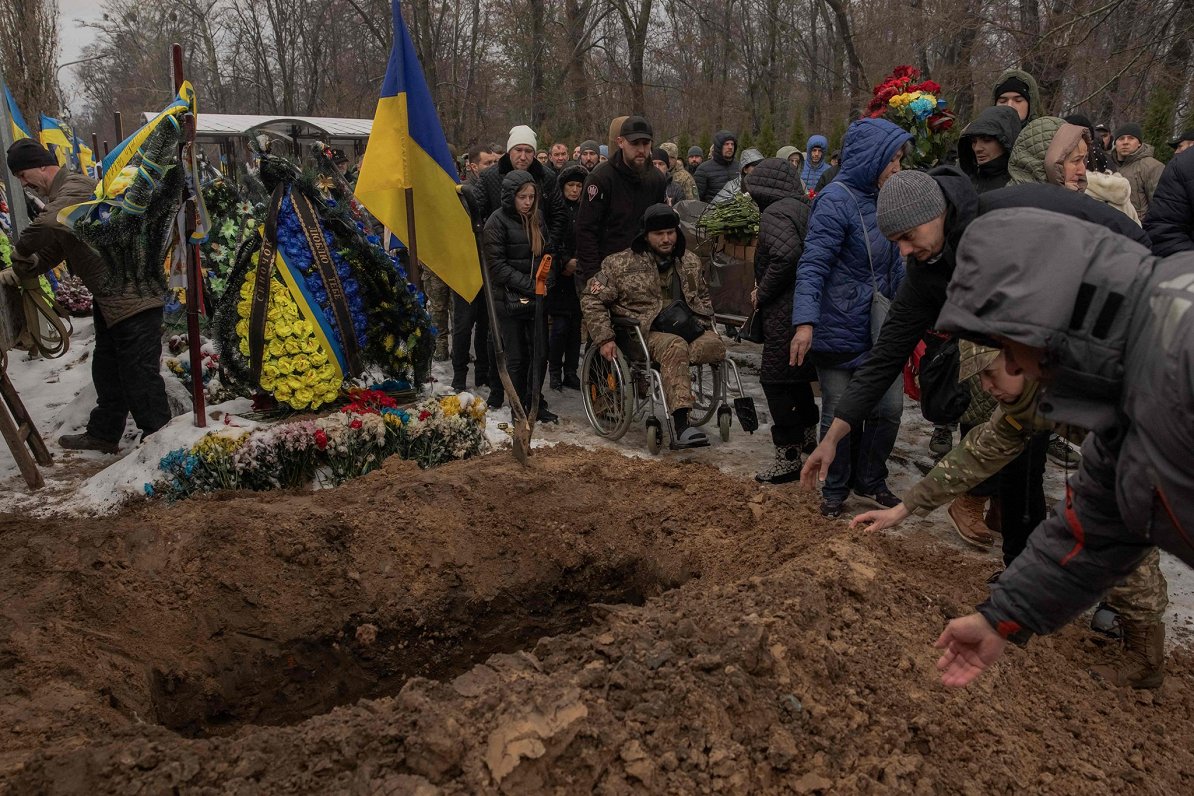 Прощание с погибшим защитником. Украина, Киев. 29.11.2023