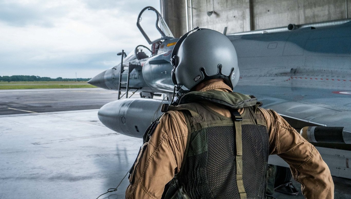 French pilot with Mirage 2000 plane at Amari air base in Estonia, 2020