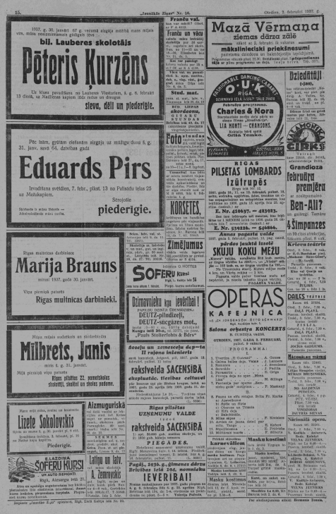 Jaunākās Ziņas, Nr.26 (02.02.1937)