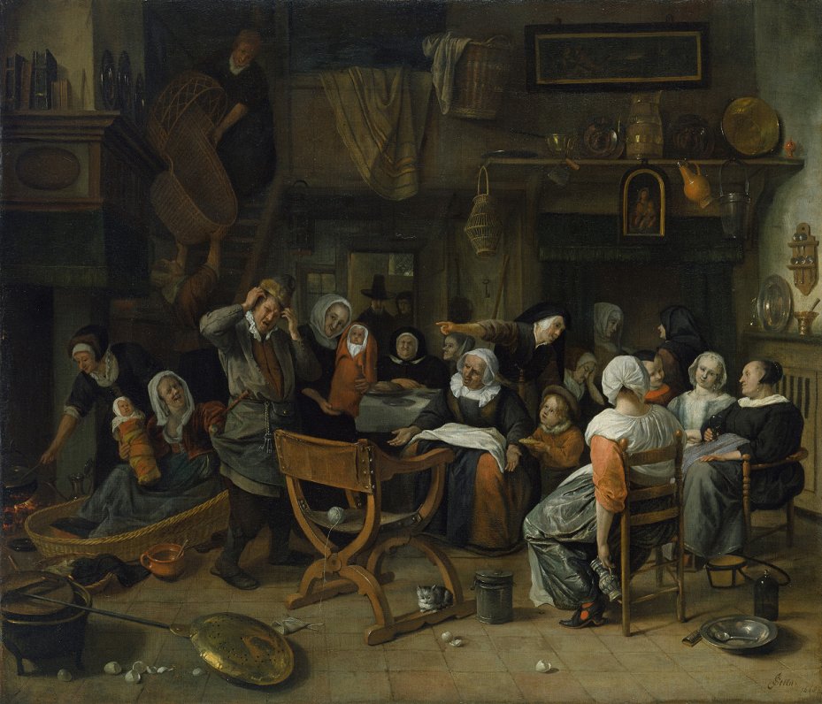 Jans Stēns. &quot;Tēva prieks&quot; (1668). Hamburger Kunsthalle / bpk