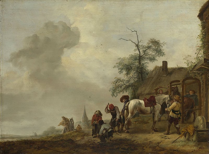 Filipss Vauvermans. &quot;Zirga apkalšana pie ciema smēdes&quot; (1640–1650) / The National Galery L...