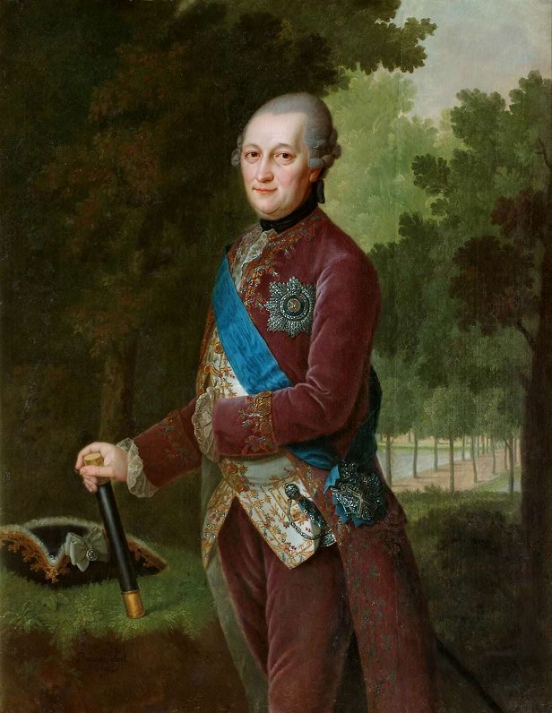 Kurzemes hercogs Pēteris (1724-1800) Frīdriha Hartmana Barizjena gleznā