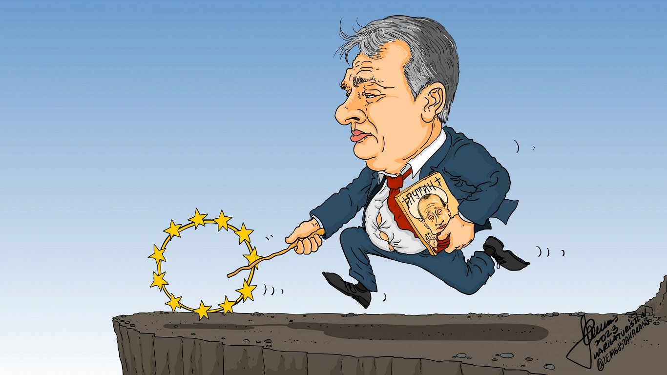 Ungārijas premjers Viktors Orbāns bloķē ES finansiālo palīdzību Ukrainai.
