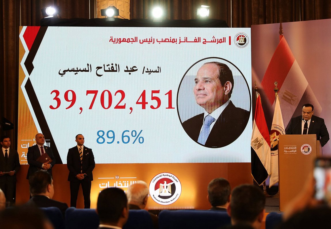 Ēģiptes prezidenta vēlēšanās līdzšinējais valsts galva Abdelfatahs al Sisi saņēmis gandrīz 90% balsu