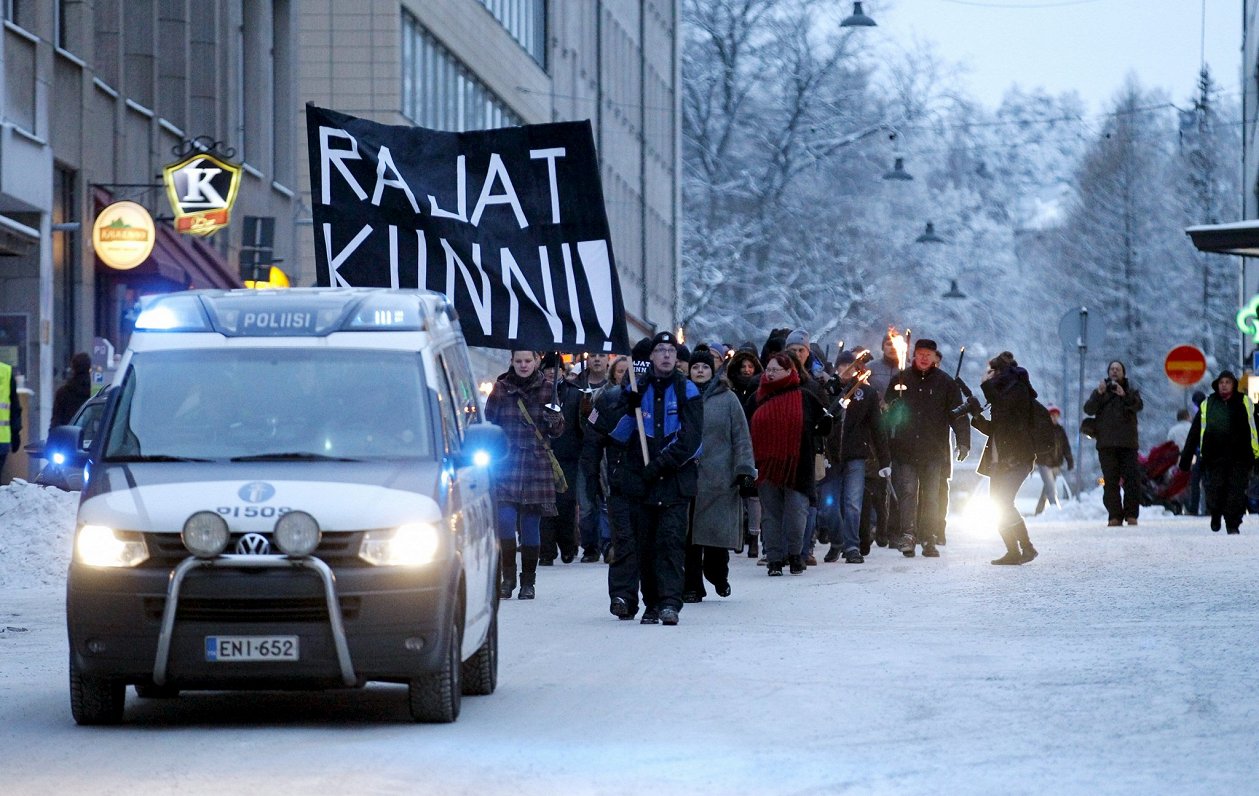 Gājiens pret imigrāciju Somijas pilsētā Tamperē, 2016. gads
