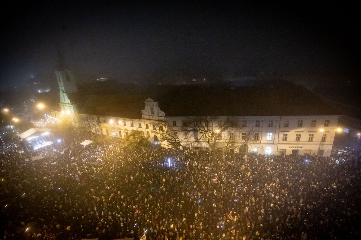 Protesta akcija Slovākijā pret speciālās prokuratūras likvidāciju.