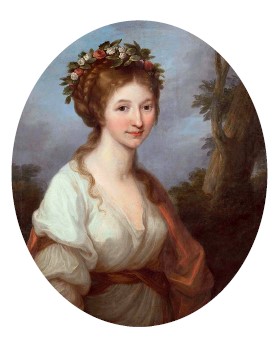 Kurzemes hercogienes Dorotejas portrets. Johana Rīdela kopija pēc Angelikas Kaufmanes gleznas, 1785.