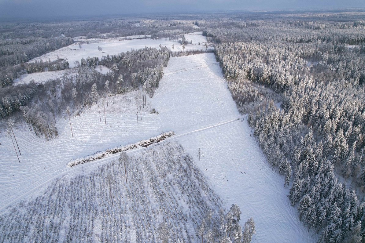 Section of planned Rail Baltica track at Iecava