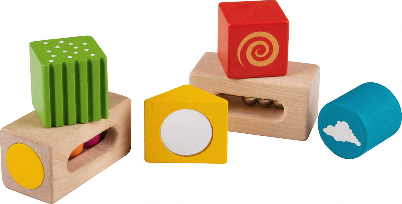 Набор «Сенсорные блоки», блок с цветными шариками — слева