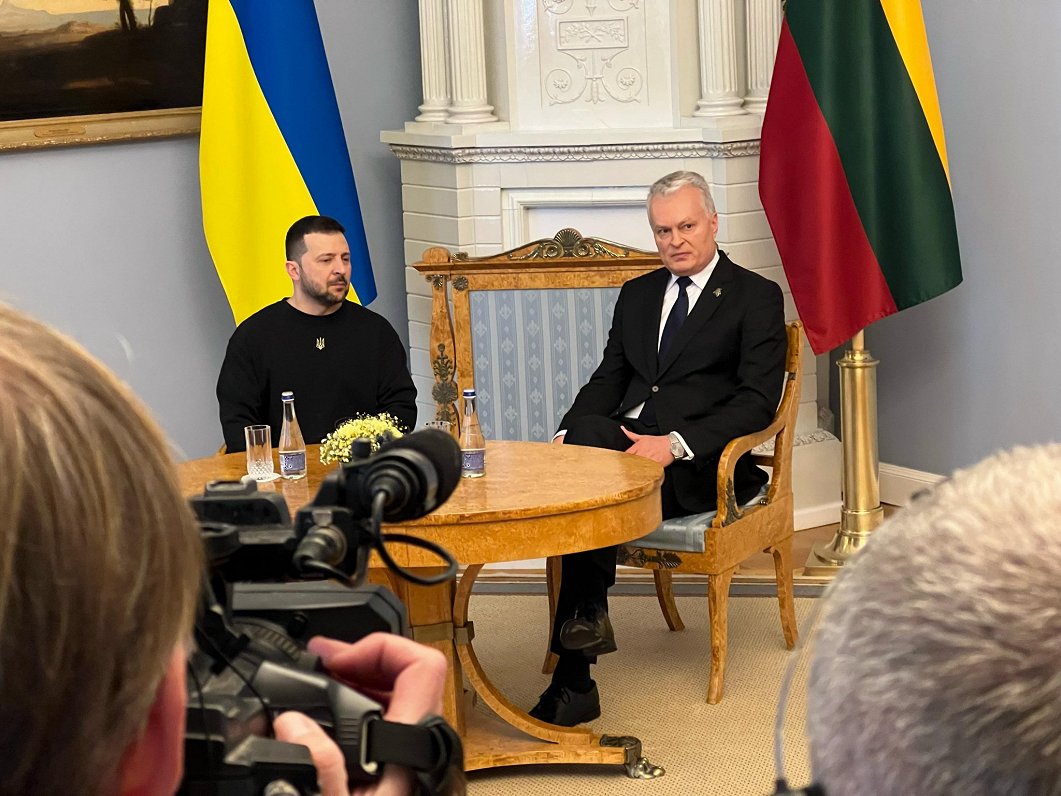 Ukrainas prezidents Volodimirs Zelenskis vizītē Lietuvā.