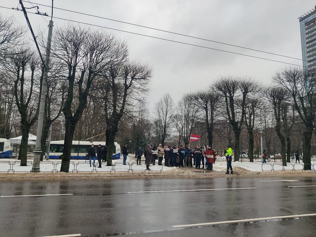 Protesta akcija pie Ministru kabineta ēkas Rīgā. 2024. gada 23. janvāris.