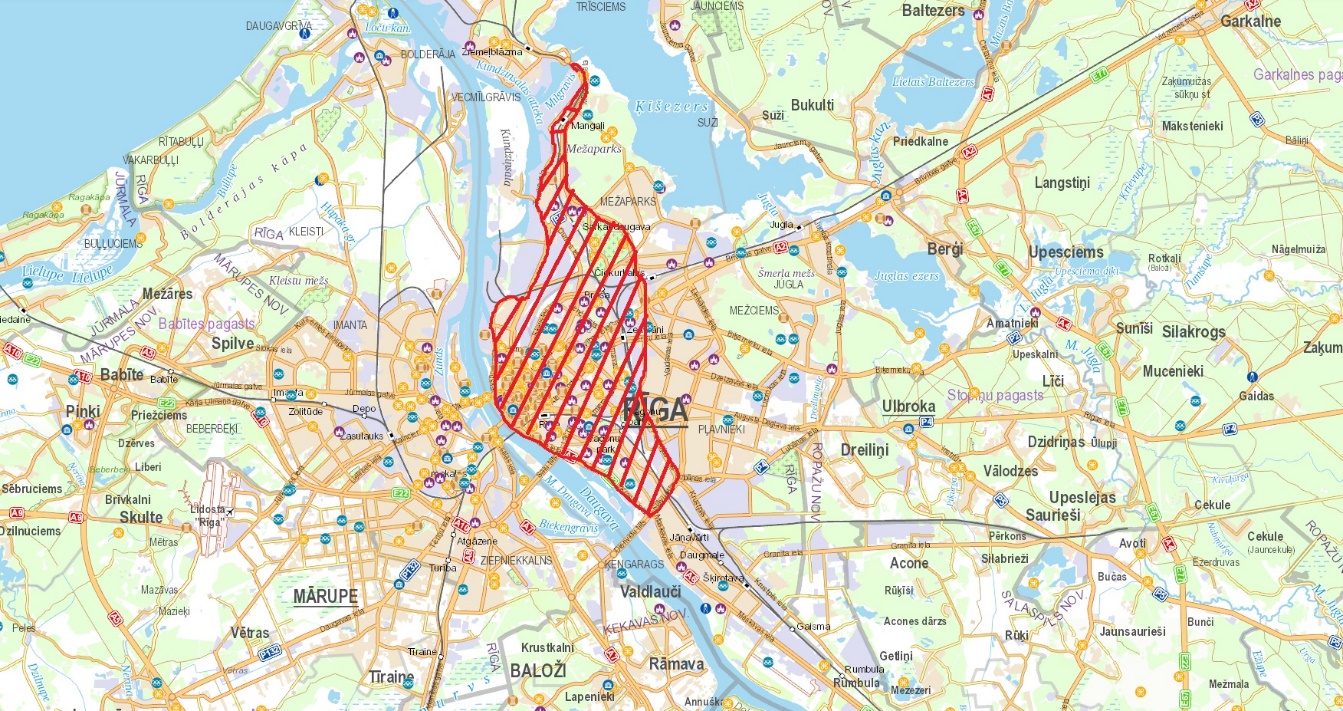 Rīgas valstspilsētas teritorija, kurā medīt aizliegts