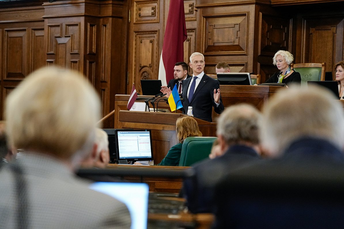 Krišjānis Kariņš in annual foreign policy debate in Saeima, 2024