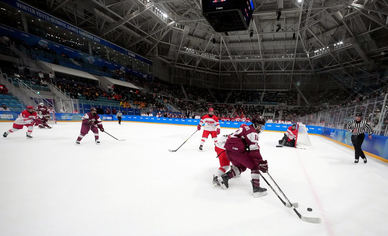 Latvijas un Dānijas spēle 3x3 hokejā jaunatnes ziemas olimpiskajās spēlēs