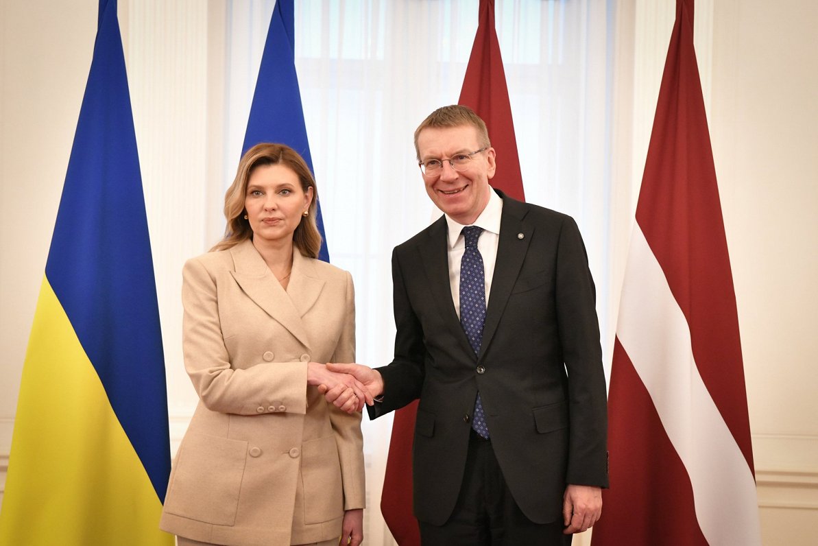Елена Зеленская с президентом Латвии Эдгаром Ринкевичем