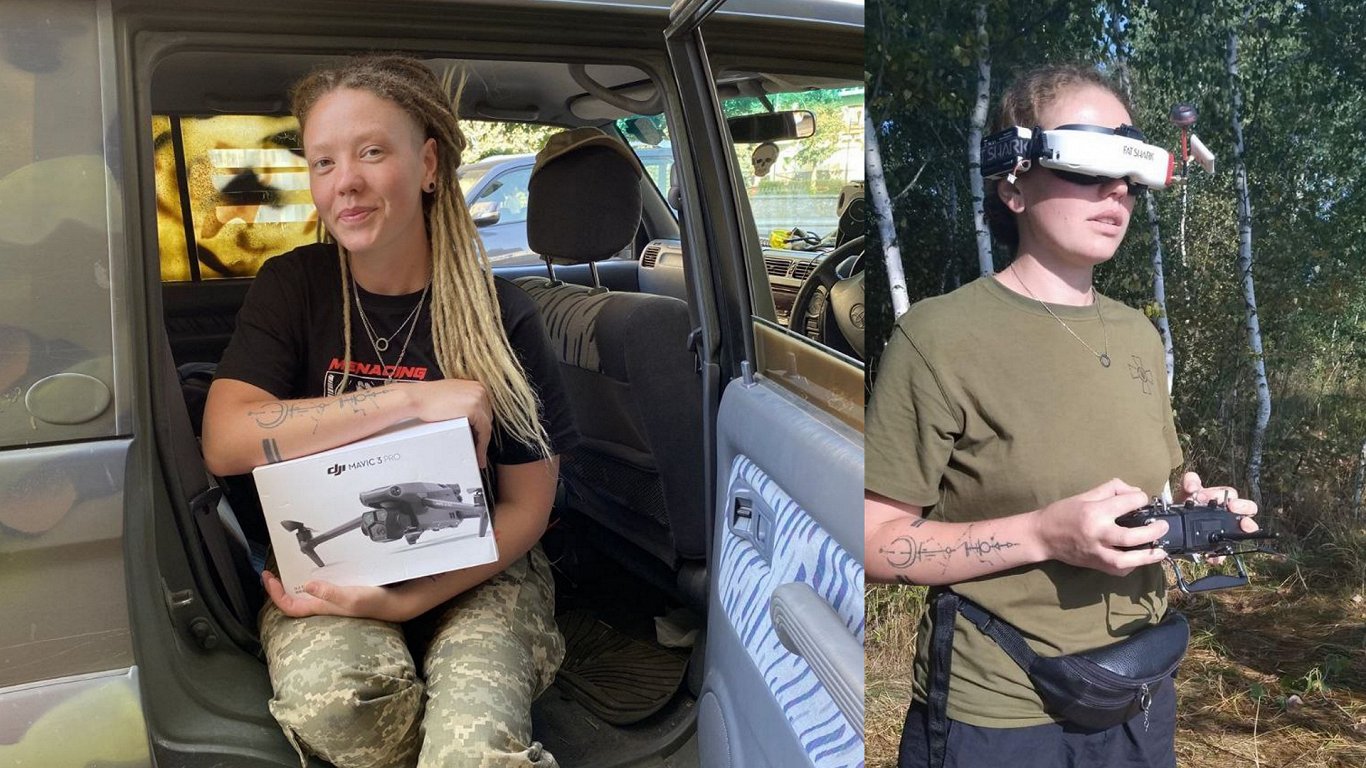 Ukraiņu kamikadzes dronu pilote Valentīna Korobka