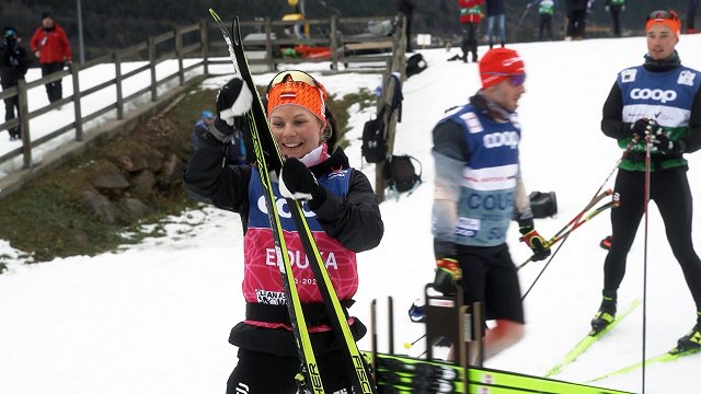 Itālijā pošas «Tour de Ski» noslēguma sacīkstēm, slēpotāja Eiduka gatava pārvarēt nogurumu