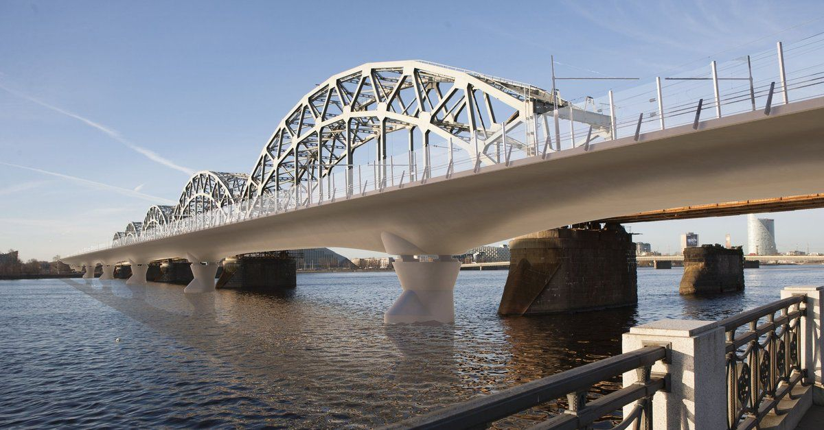 Визуализация моста через Даугаву в Риге для Rail Baltica