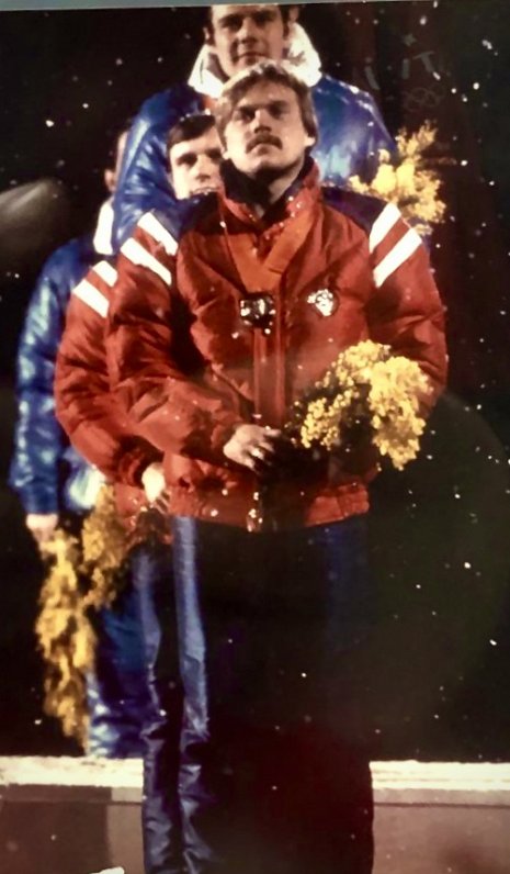Zintis Ekmanis ar bronzas medaļu 1984.gada olimpiādē