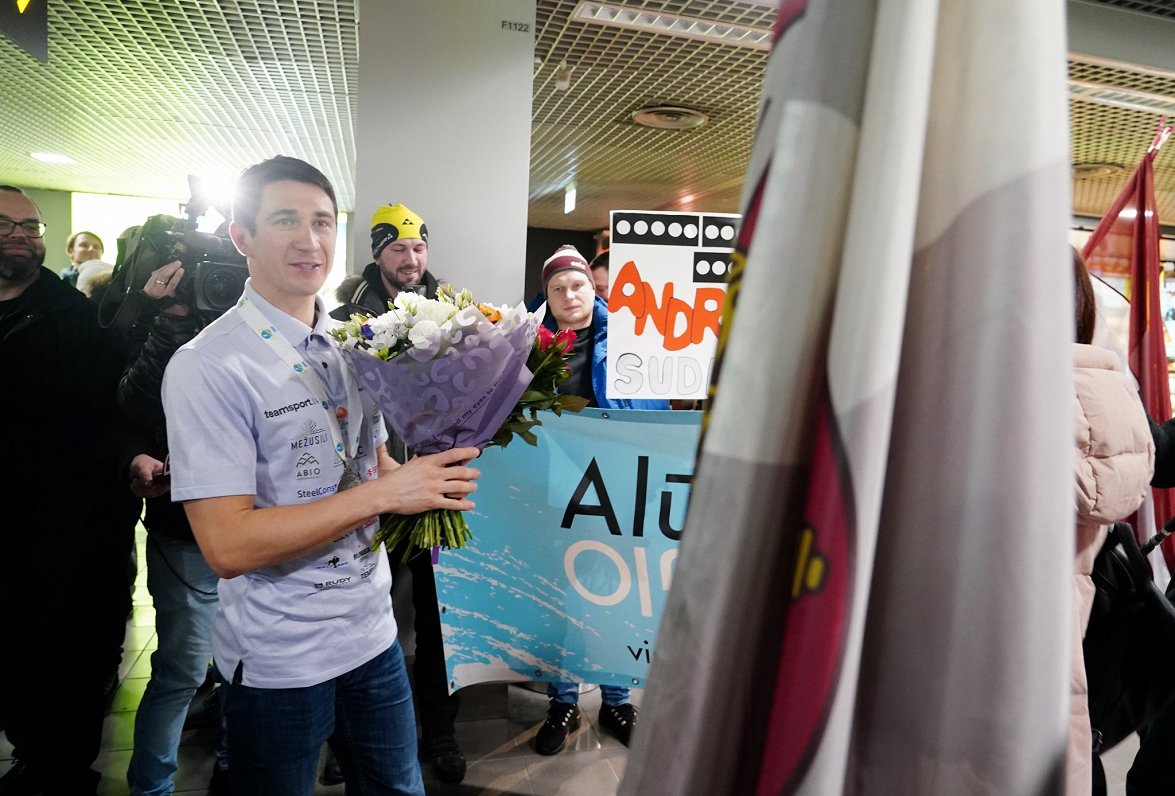 Andreja Rastorgujeva sagaidīšana lidostā &quot;Rīga&quot;