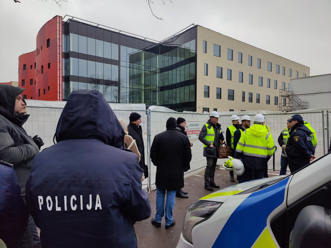 Stradiņu slimnīcas jaunā korpusa būvlaukums. 2024. gada 21. februāris.