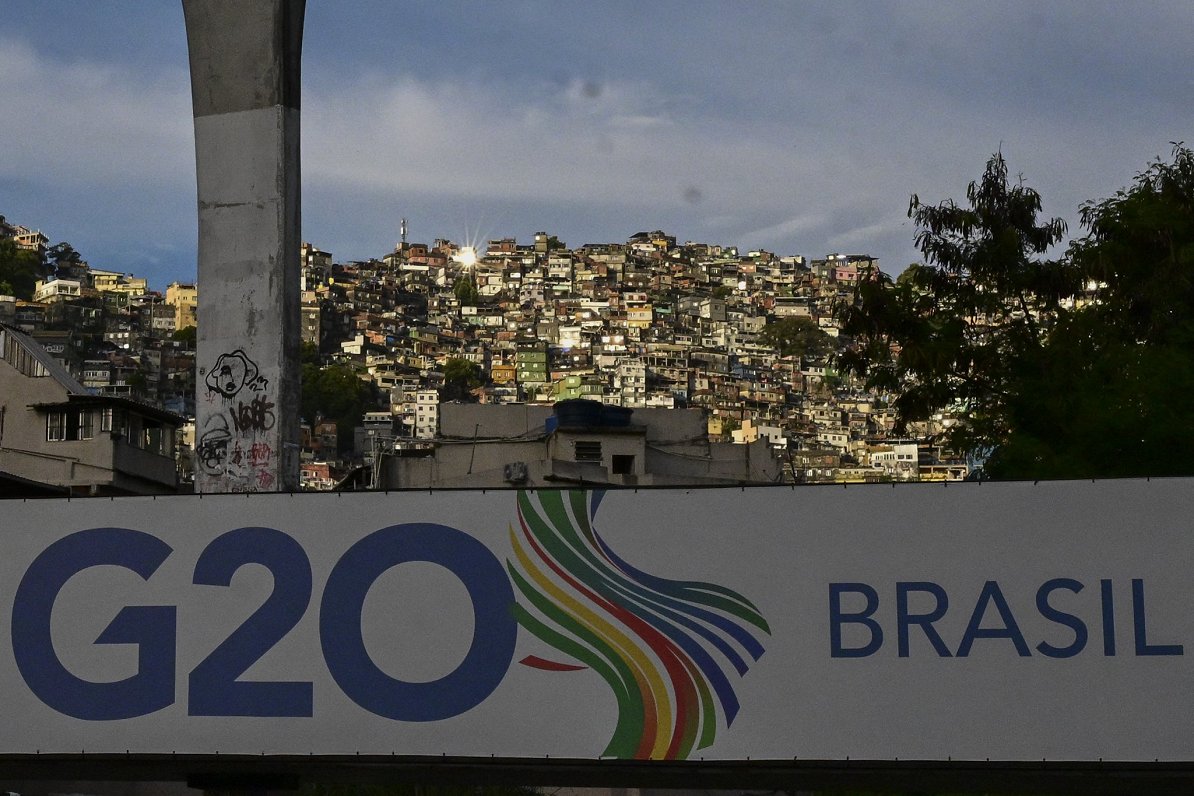 G20 valstu sanāksmes zīme Brazīlijā.
