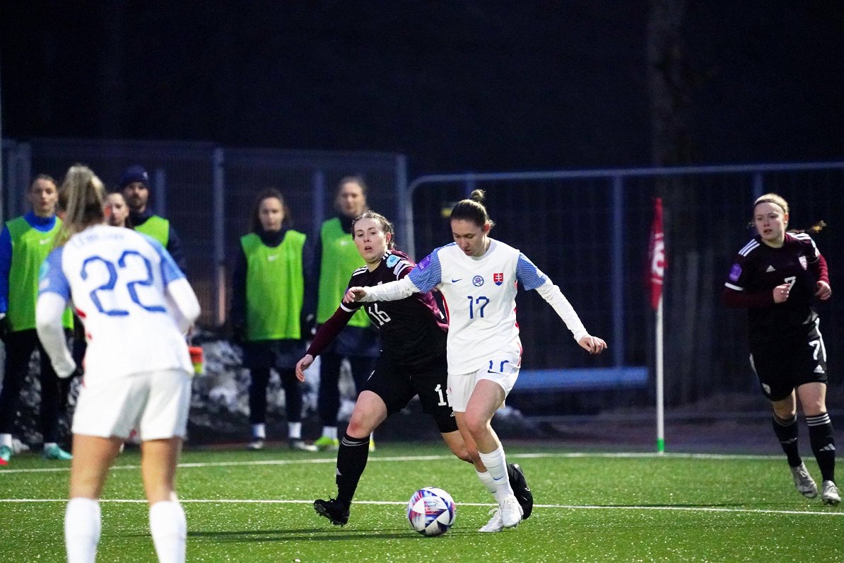 Latvijas un Slovākijas sieviešu futbola izlašu spēle Nāciju līgā