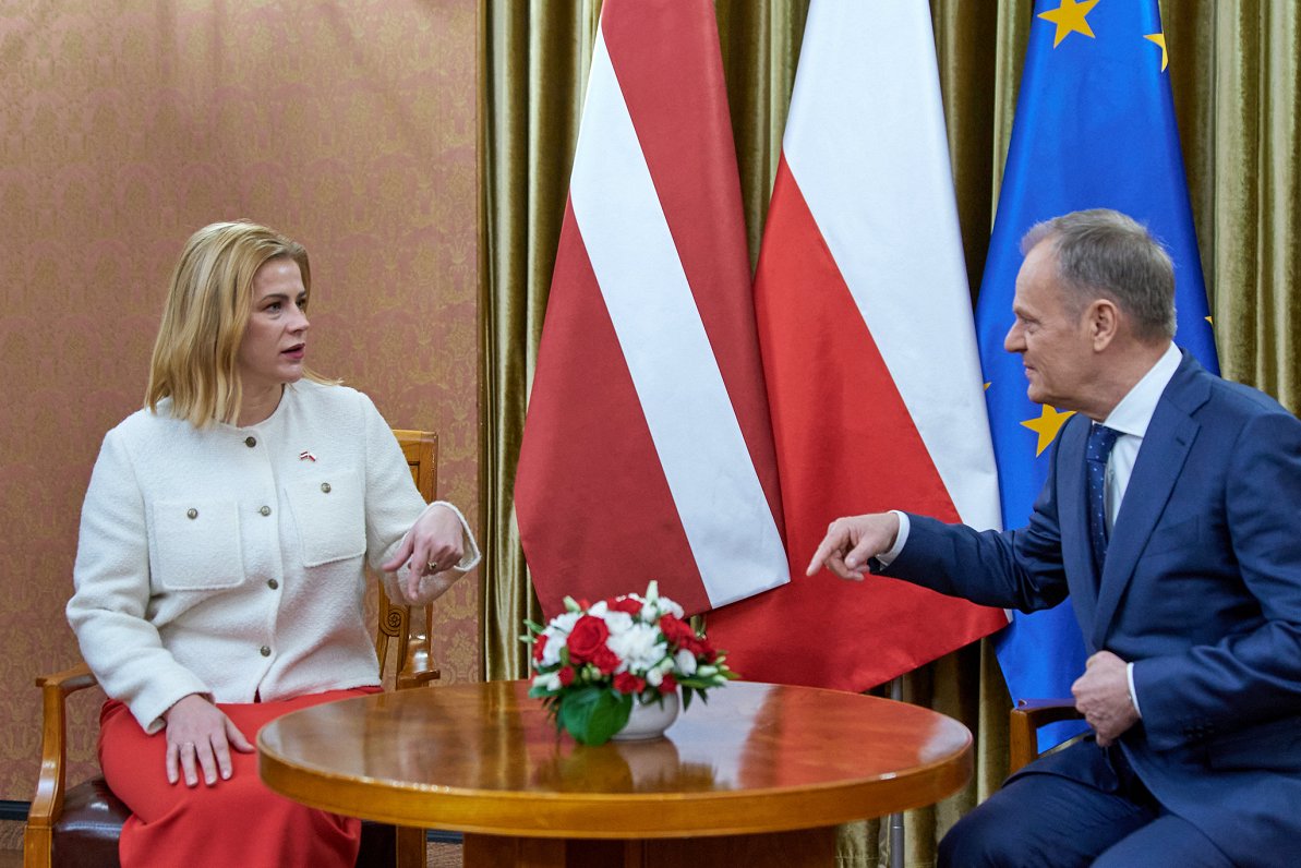 Prime Ministers Siliņa and Tusk in Poland