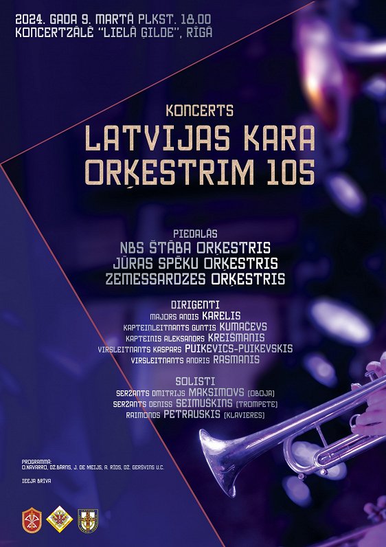 Latvijas militāro orķestru koncerta afiša
