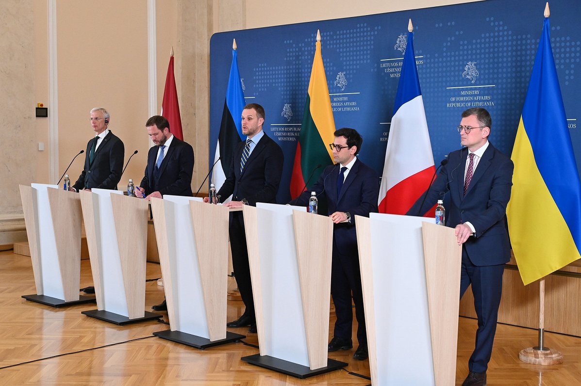 Foreign Ministers of Latvia, Estonia, Lithuania, France ad Ukraine in Vilnius, March 8, 2024