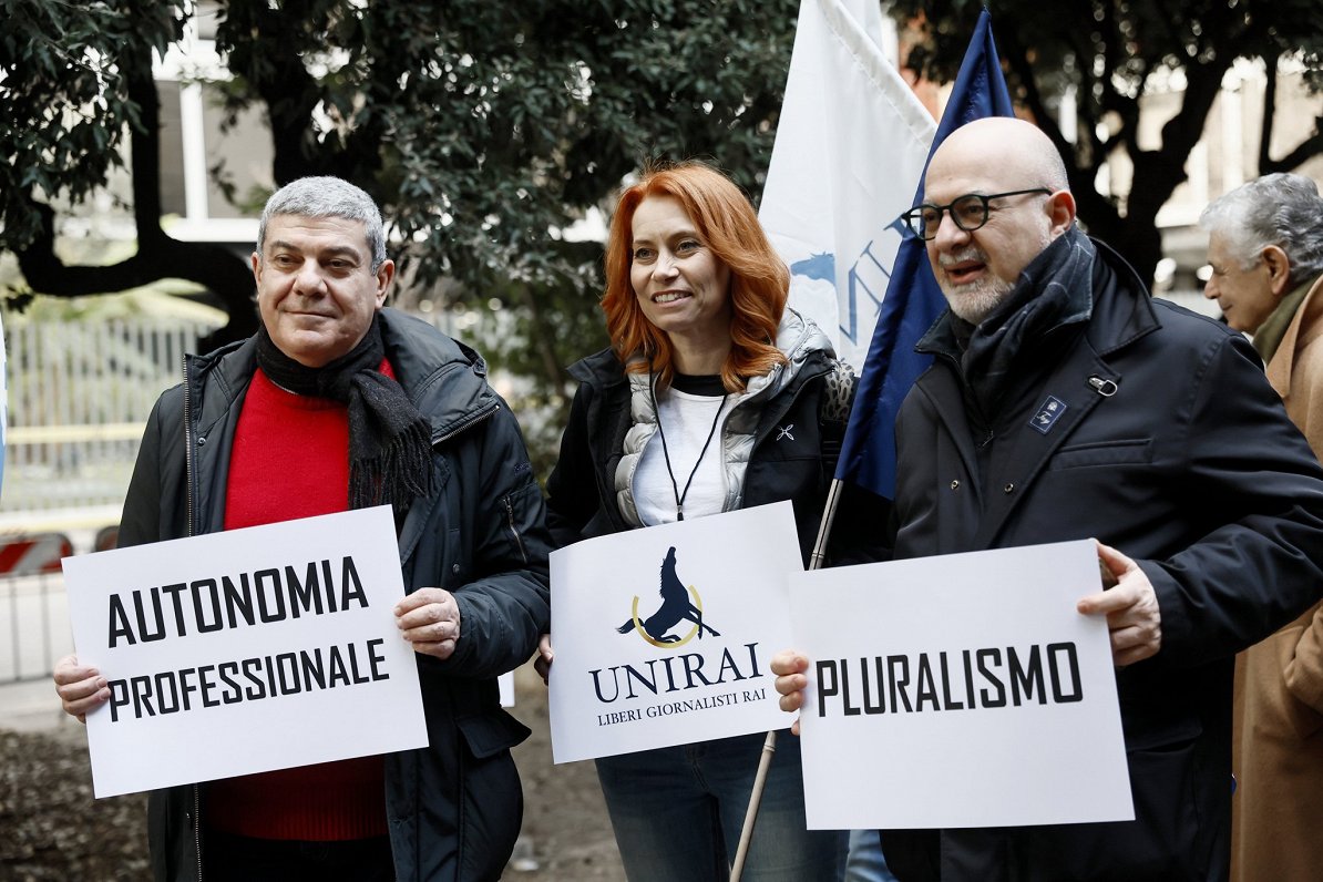 Žurnālistu arodbiedrības protesta akcija Itālijā