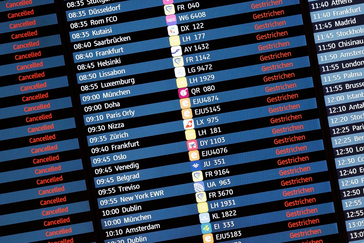 Ilustratīvs attēls: streiku dēļ atcelti reisi Vācijas lidostā