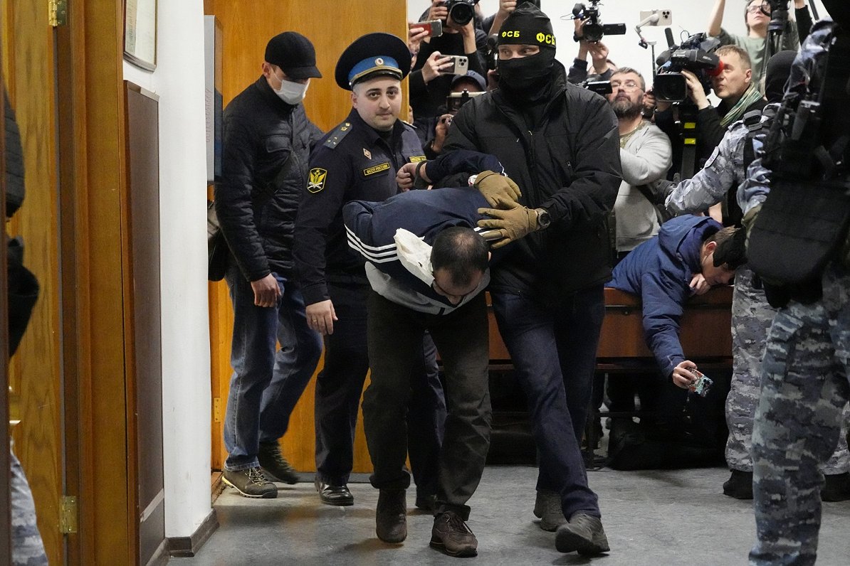 Суд над предполагаемыми исполнителями теракта в Crocus City Hall. РФ, Москва