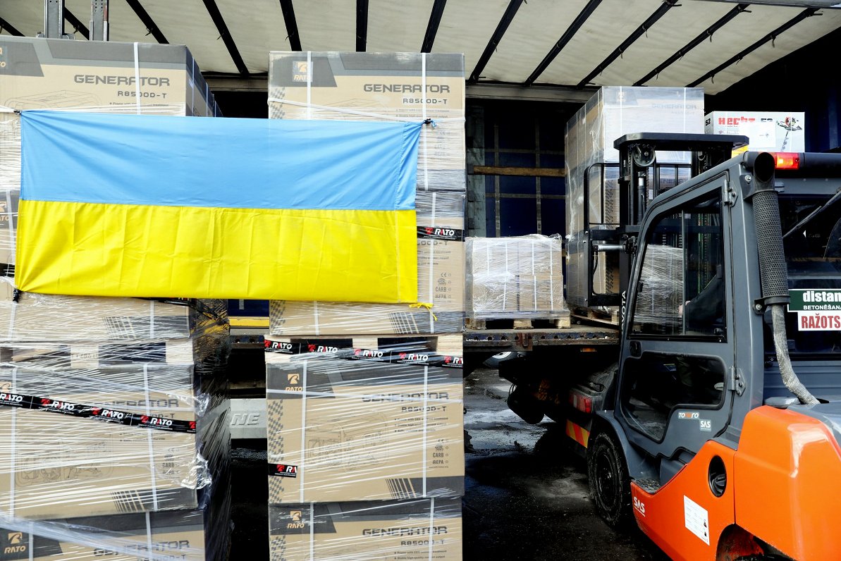Palīdzības krava Ukrainai. Attēls ilustratīvs.