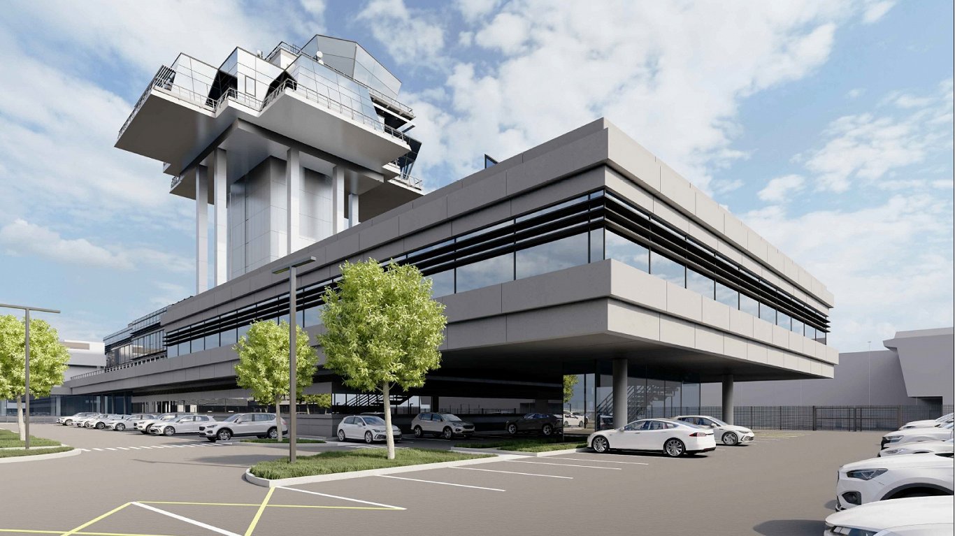 Visualization of new Rīga air traffic control tower