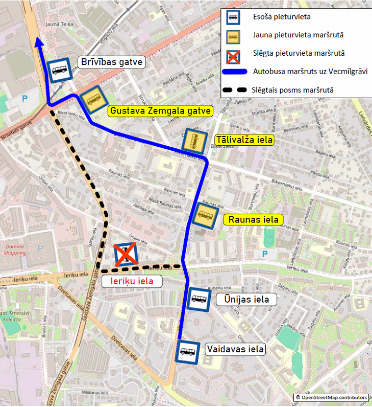 Changes to bus route 58 in Rīga
