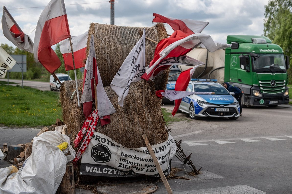 Polijas lauksaimnieku protesti pie Ukrainas-Polijas robežas