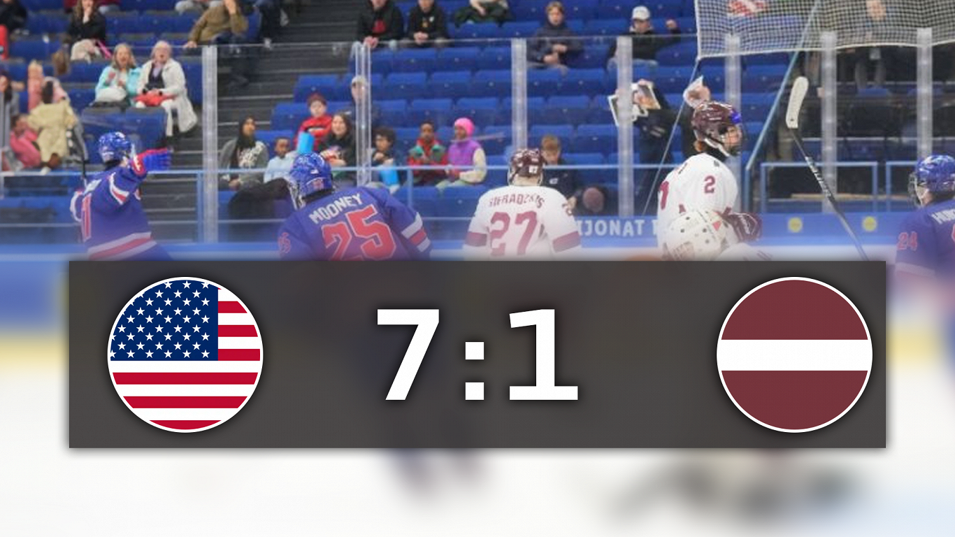 Latvijas U-18 izlases hokejisti zaudē ASV vienaudžiem
