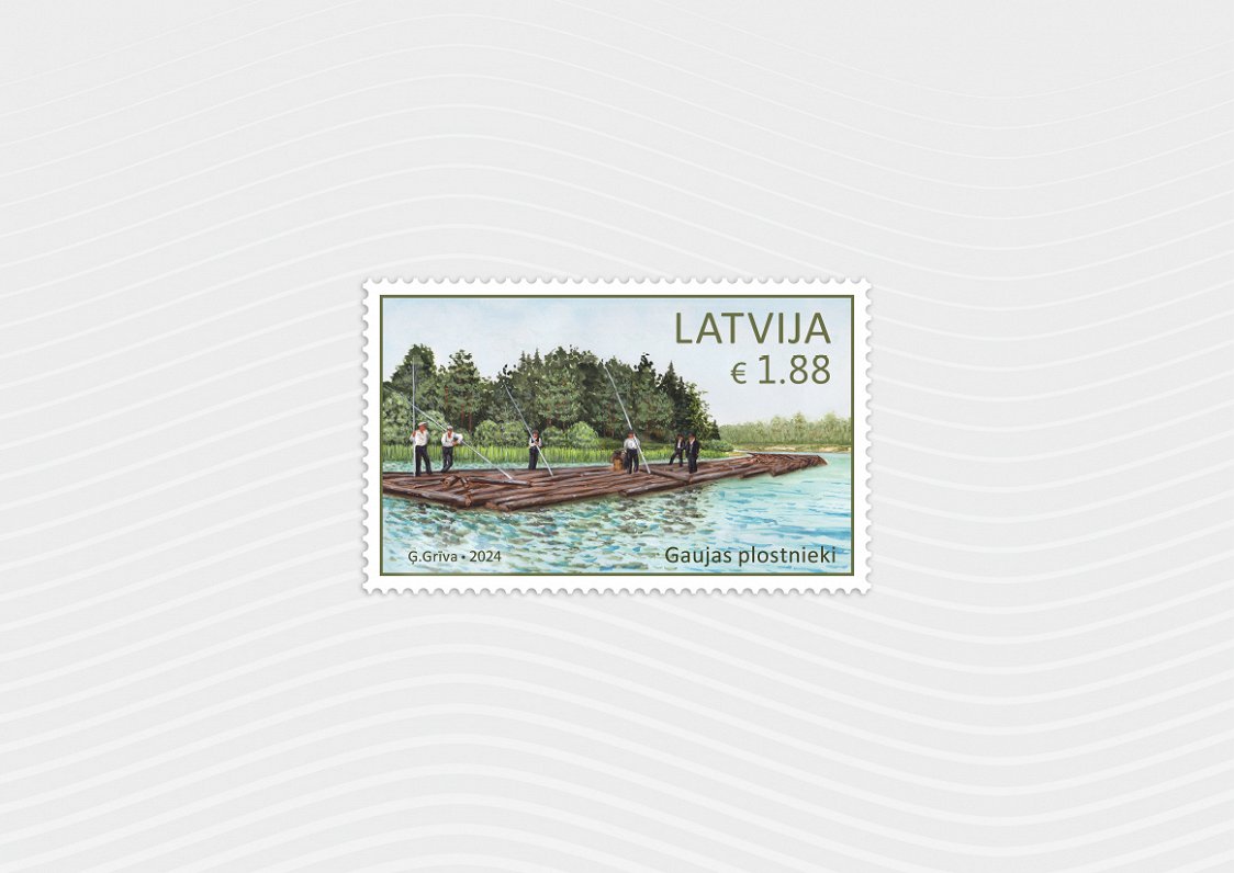 Latvijas Pasta izdodā Gaujas plostniekiem veltītu pastmarka.