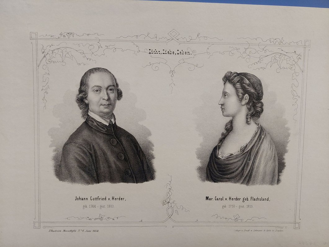 Vācu filozofa, teologa un dzejnieka Johana Gotfrīda fon Herdera (1744-1803) portrets un viņa sievas,...