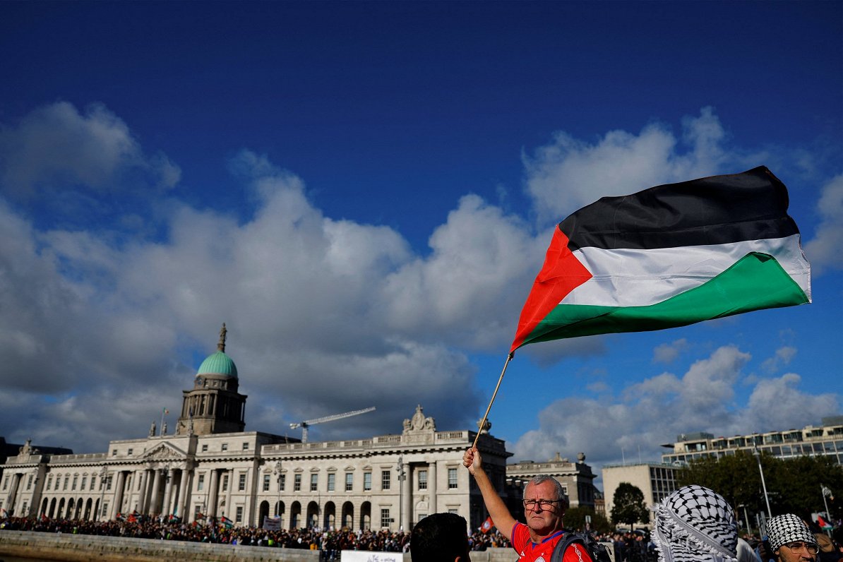 Palestīnas karogs Dublinā.