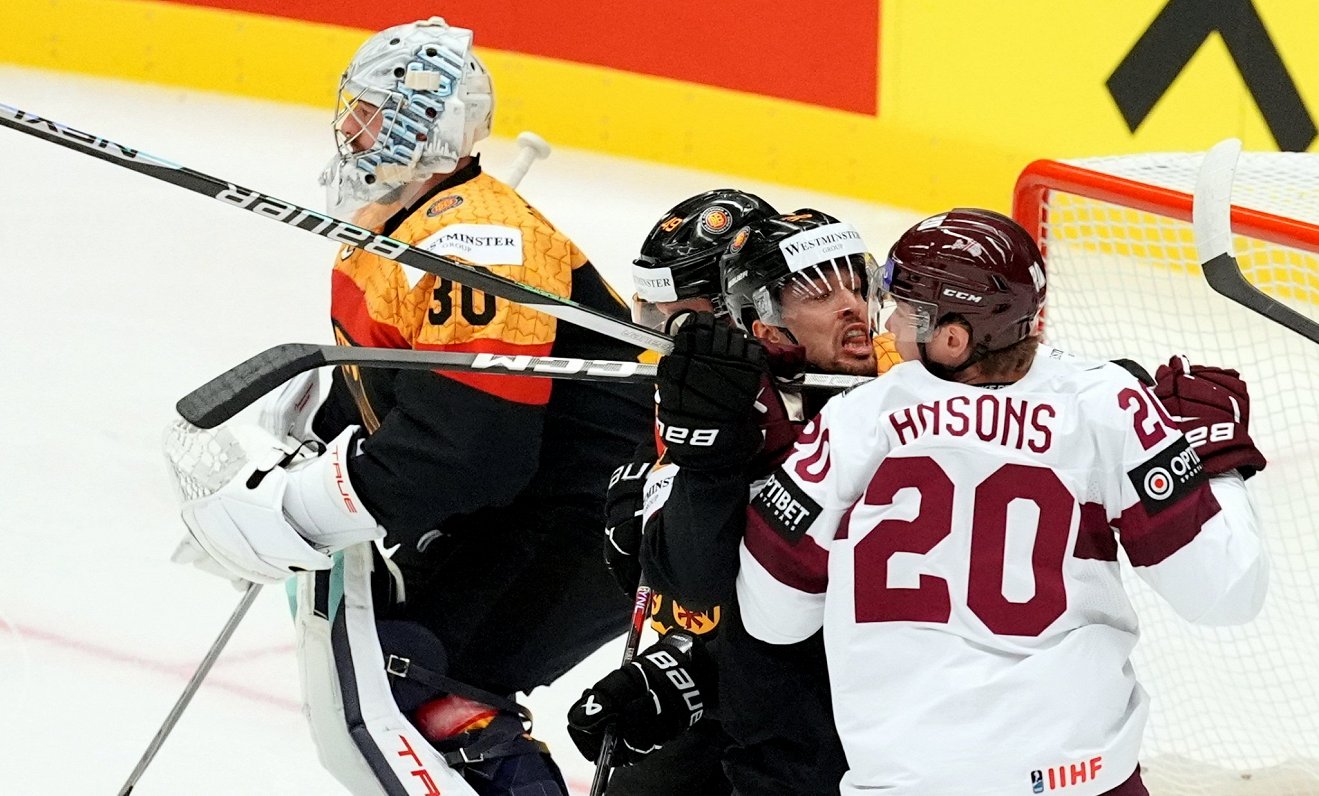 Latvijas un Vācijas hokeja valstsvienību spēle pasaules čempionātā