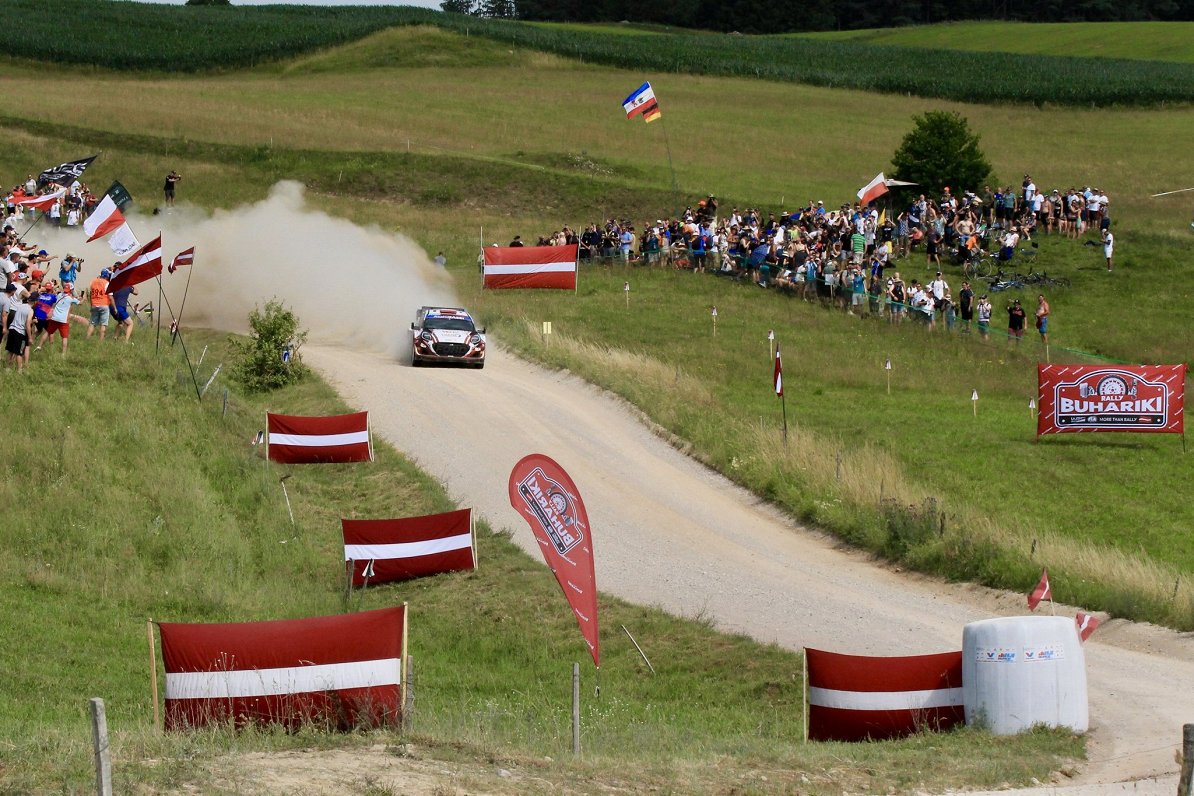 Seska/Franča ekipāža 2024. gada Polijas WRC posmā.