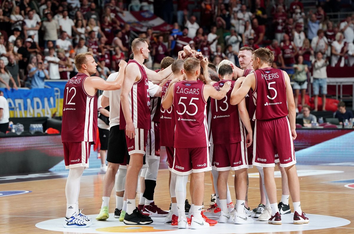 Latvijas izlases basketbolisti pārbaudes spēlē pret Ēģipti