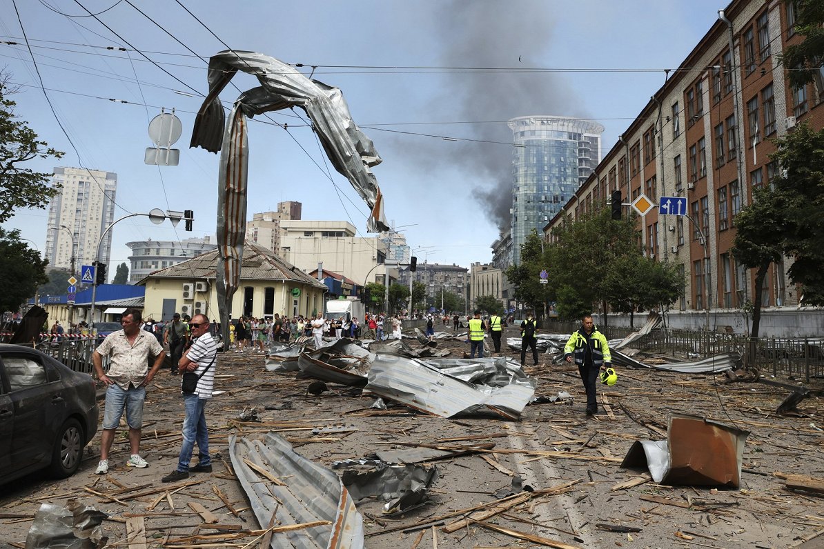 Krievijas armijas raķešu uzbrukums Kijivai.